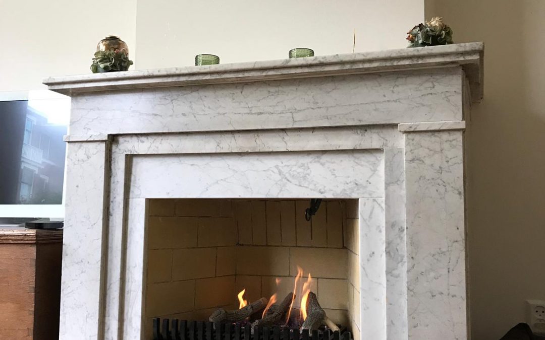 Vuurstenen stookgedeelte ingebouwd