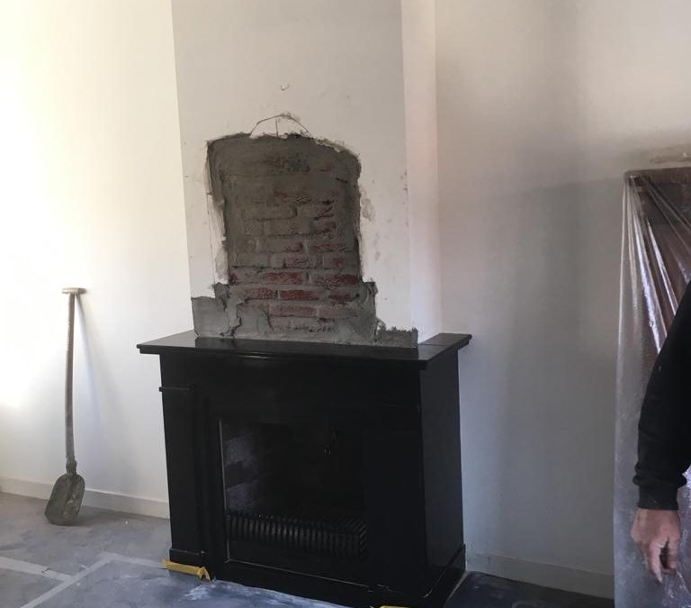 Inbouwen stookgedeelte in bestaande schouw