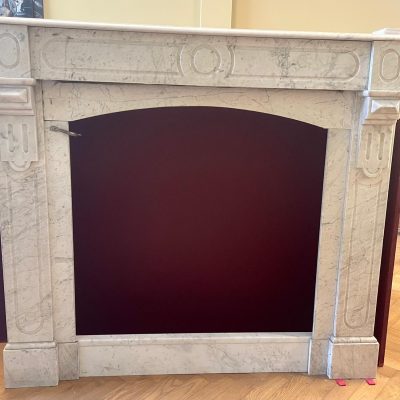 Marmeren voorzet schouw - Wit